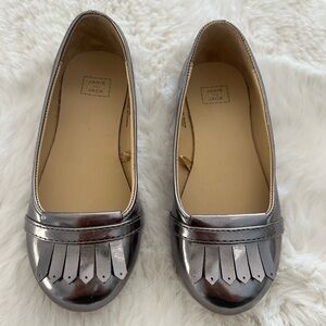 Janie and Jack Metallic Silver Flats